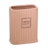 Porta Escova de Dente em Cerâmica Rosê 12cm - Ela Decora